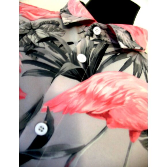 Men’s Hawalili Pink Flamingos Hawaiian Short Sleeve  Colorful Shirt.sz 4xl - Picture 1 of 12